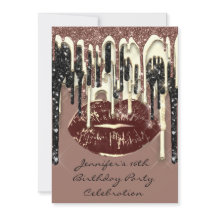 Party 16:e Läppar Kiss Brown Chocolate Glitter Dri