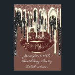 Party 16:e Läppar Kiss Brown Chocolate Glitter Dri Inbjudningar<br><div class="desc">FlorenceK-design</div>