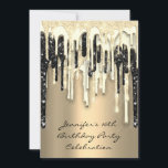 Party 16:e Möhippan Svart Glitter-drivrutiner Inbjudningar<br><div class="desc">FlorenceK-design</div>