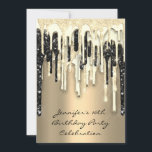 Party 16:e Möhippan Svart Glitter-drivrutiner Inbjudningar<br><div class="desc">FlorenceK-design</div>