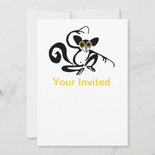 Party Animal! AYE-AYE-wildlife-lemur-primat Inbjudningar (Framsida)