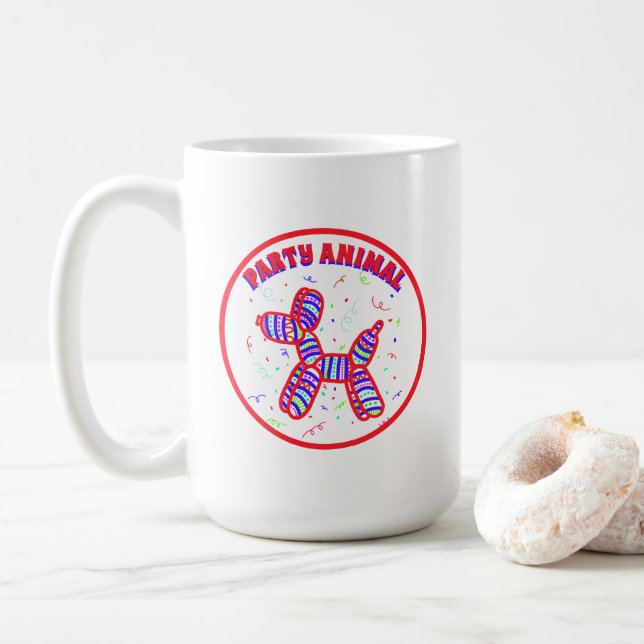 Party Animal Balloon Hund Kaffemugg (Med munk)
