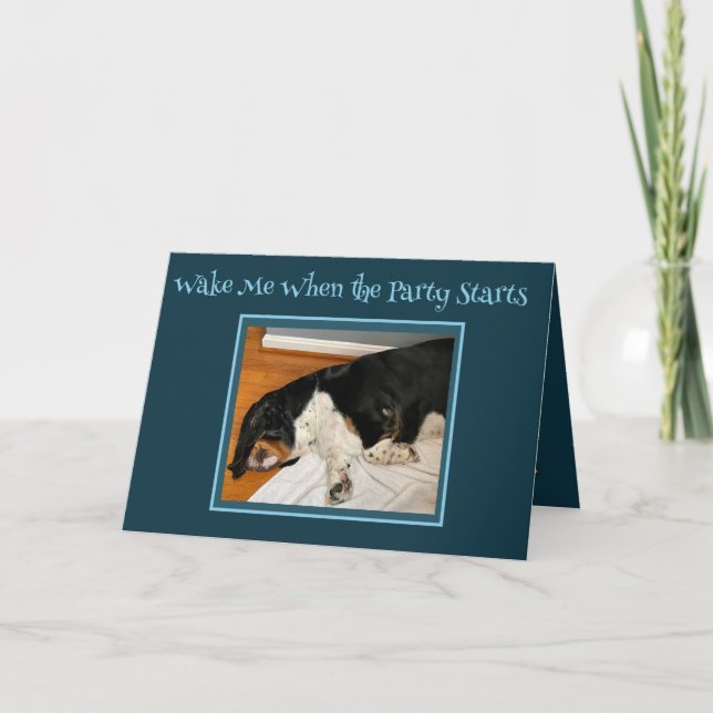 "Party Animal" Basset Hound på det funktionella fö Kort (Framsida)