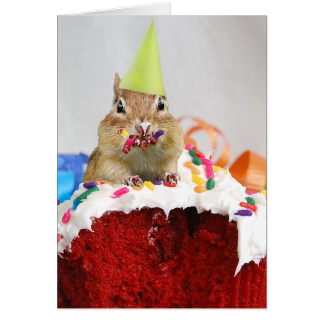 Party Animal Chipmunk Card Hälsningskort (Framsidan)