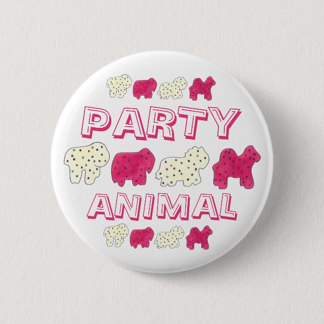 PARTY ANIMAL Crackers Cookies Circus Zoo Birthday Knapp (Framsida)