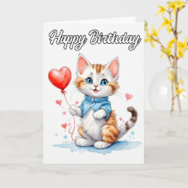 Party Animal Kattunge Grattis på födelsedagen Kort