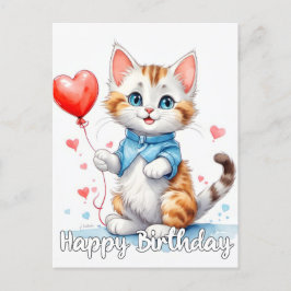 Party Animal Kitty Cat - Grattis på födelsedagen Vykort