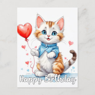 Party Animal Kitty Cat - Grattis på födelsedagen Vykort