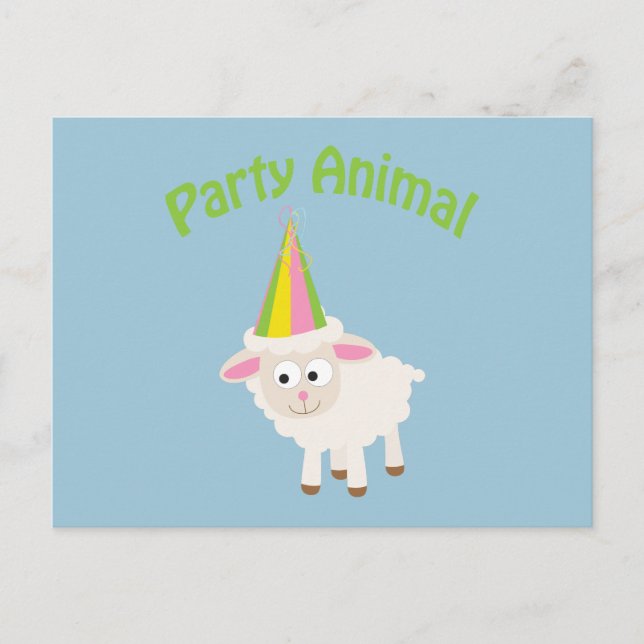 Party Animal! Lamb Vykort (Framsida)