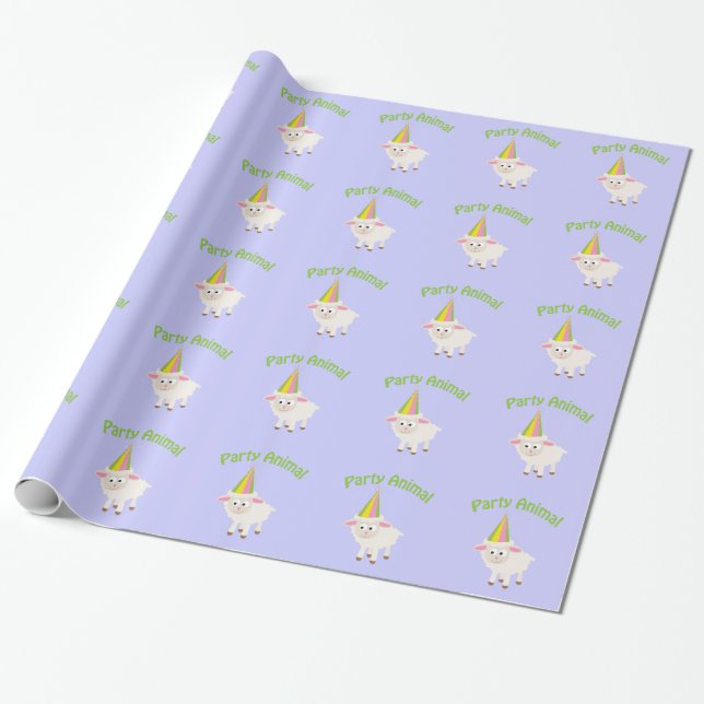 Party Animal Lamm Presentpapper (Utrullad)