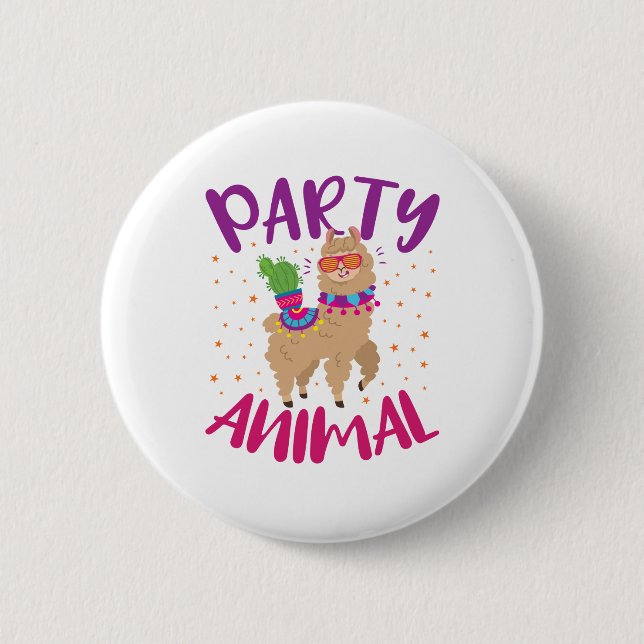 Party Animal Llama Bachelorette Birthday Knapp (Framsida)