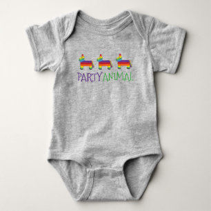 PARTY ANIMAL Rainbow Donkey Piñata Birthday Fiesta T-shirt
