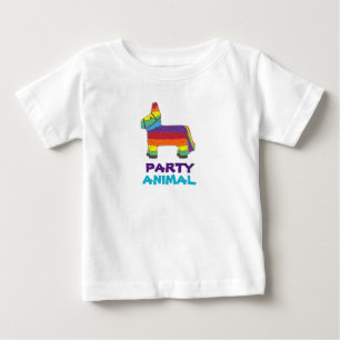 PARTY ANIMAL Rainbow Donkey Piñata Birthday Fiesta Tee Shirt