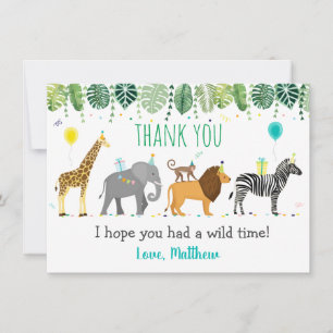 Party Animal Safari Birthday Tack Kort