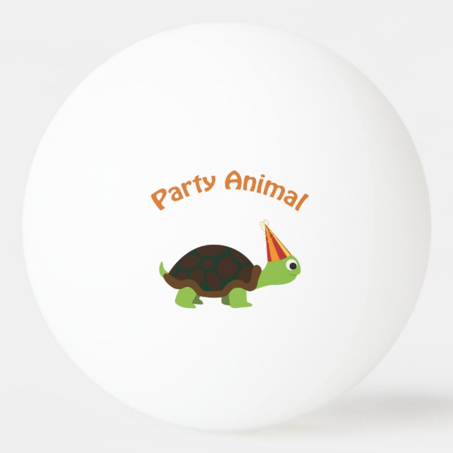 Party Animal Sköldpadda Pingisboll (Framsidan)
