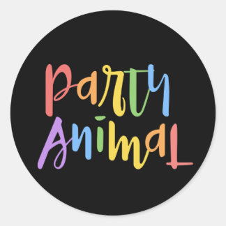 Party Animal Sticker Runt Klistermärke