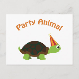 Party Animal Turtle Inbjudan Vykort