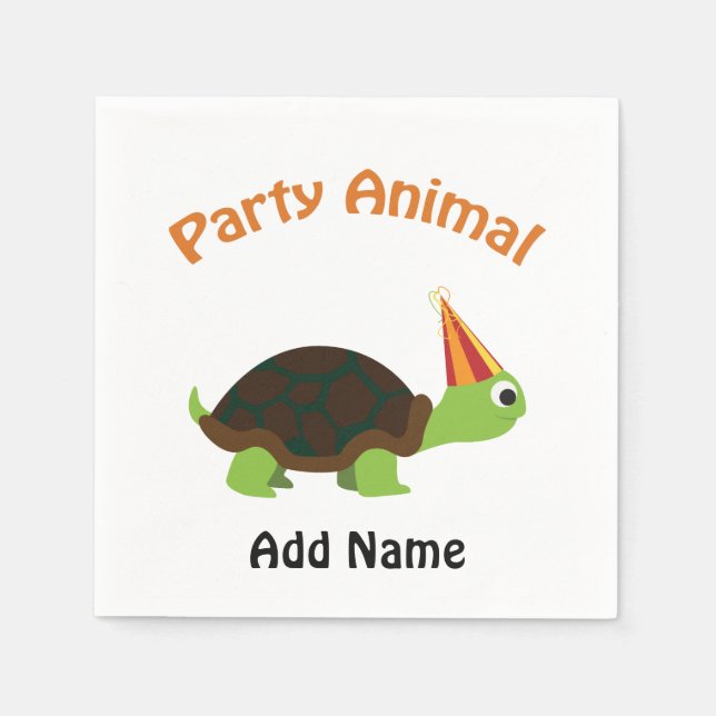 Party Animal Turtle Pappersservett (Framsidan)