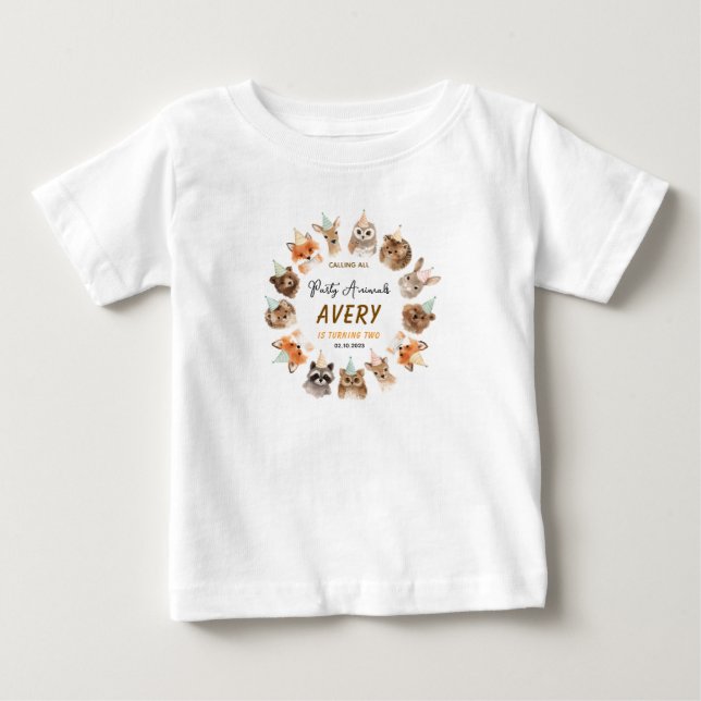 Party Animals 2-årsdag | Söta djungeldjur T Shirt (Framsida)