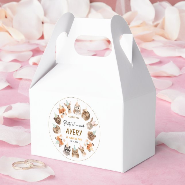 Party Animals 2nd Birthday | Cute Jungle Animal Presentaskar (Bröllop)