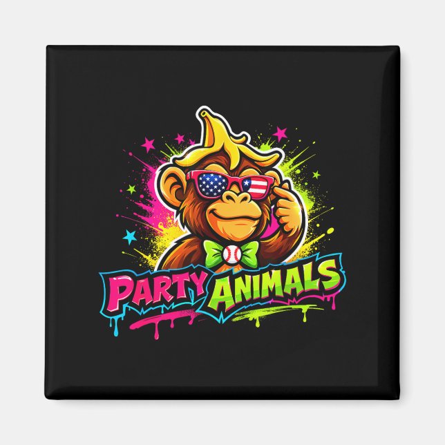 Party animals basebolltröja  magnet (Framsidan)