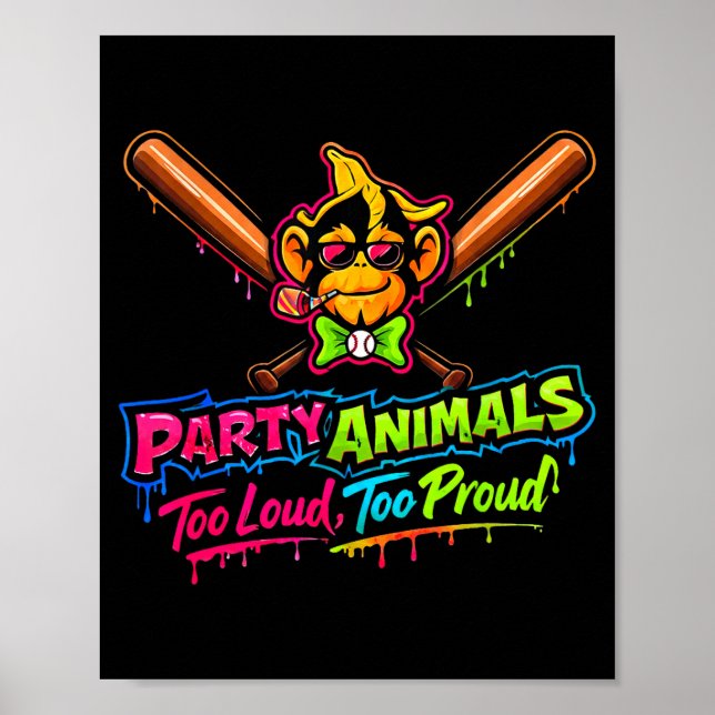Party animals basebolltröja  poster (Framsidan)
