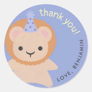 Party Animals Birthday Simple Tack Sticker Runt Klistermärke