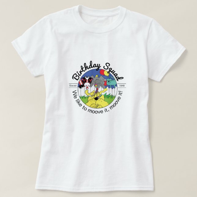 Party Animals Birthday Squad T Shirt (Design framsida)