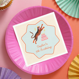 Party Animals Colorful Tiger Kids Birthday Pappersservett