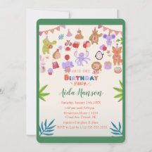 Party Animals Födelsedagsfest inbjudan