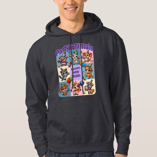 Party Animals ’Gott nytt år’ Hoodie (Framsida)