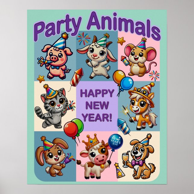 Party Animals ’Gott nytt år’ Poster (Framsidan)
