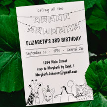 Party Animals Hand plockade Doodle Barn Birthday