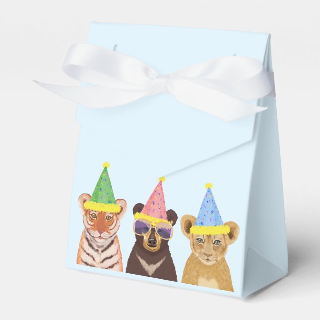 Party Animals Illustration Birthday Tack Presentaskar (Framsidan Sidan)