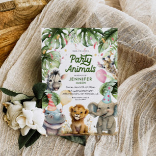 Party Animals Jungle Safari Birthday Call Inbjudningar