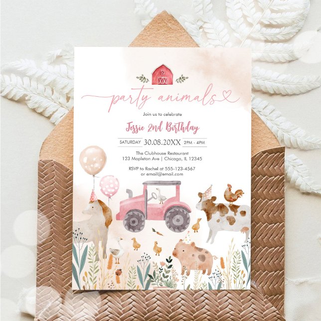 Party Animals Kids Birthday Invitation Inbjudningar (Skapare uppladdad)