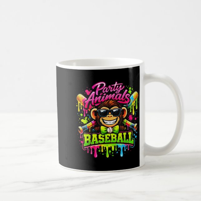 Party animals meme baseball funny monkey  kaffemugg (Höger)