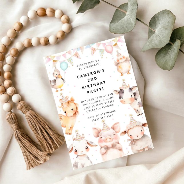 Party Animals Safari Birthday Party Invitation Inbjudningar (Skapare uppladdad)