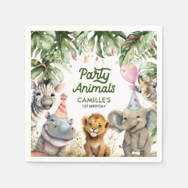 Party Animals Safari Personlig Papper Pappersservett