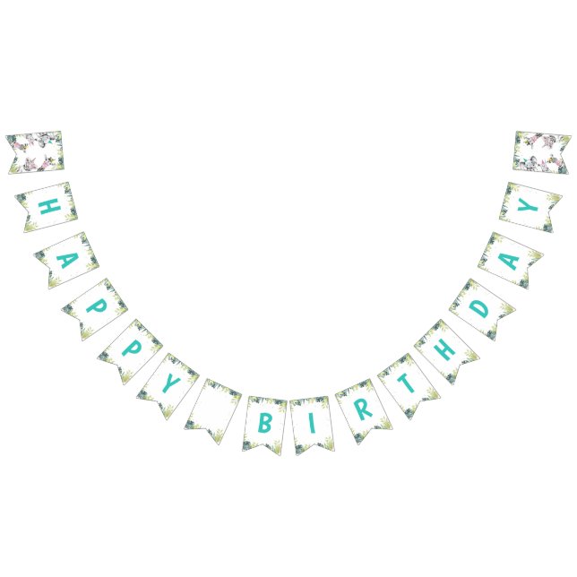 Party Animals Safari Vild 1 Grattis på födelsedage Vimplar (Alla)