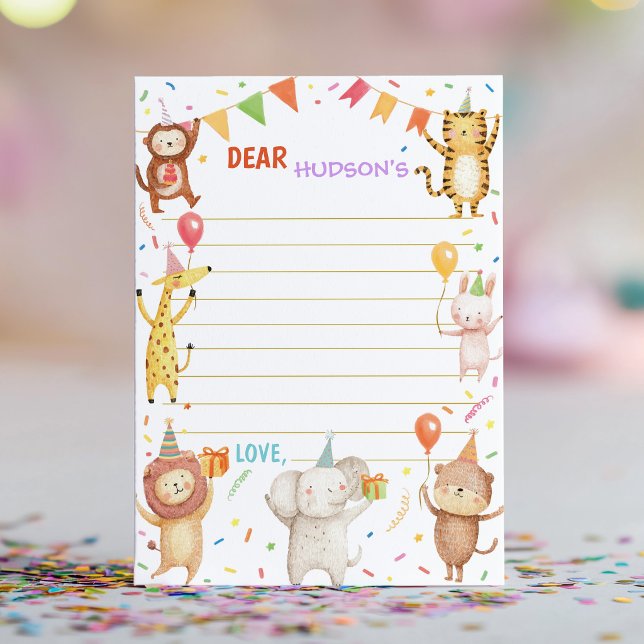 Party Animals Time Capsule Note Message Card Tack Kort (Skapare uppladdad)