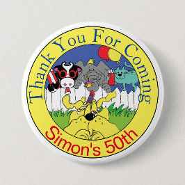 Party Animals underbara Födelsedagsfest Knapp