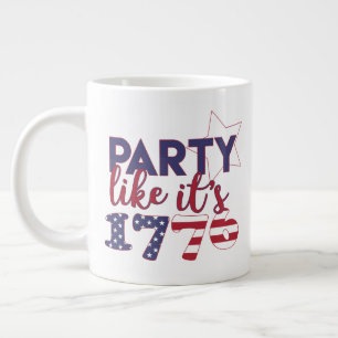 Party är 1776 - amerikansk Flagga Typografi Jumbo Mugg
