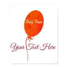 Party Baby Shower Red Balloon Heart Bow Baby