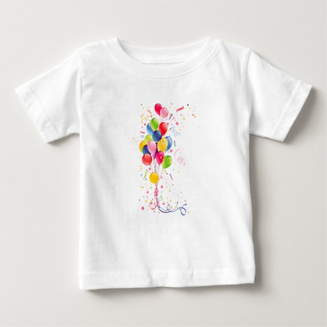 Party Balloon Birthday T Shirt (Framsida)
