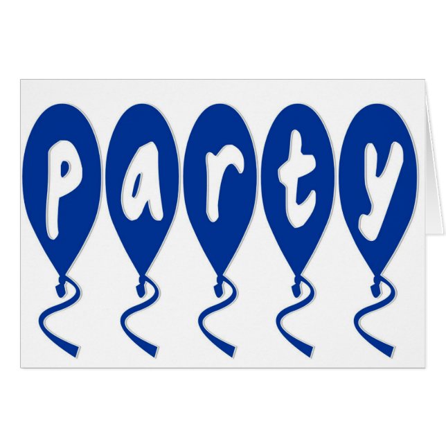 Party Balloons Hälsningskort (Framsidan Horizontal)