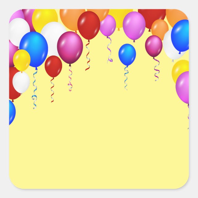 PARTY BALLOONS TOP FYRKANTIGT KLISTERMÄRKE (Framsida)