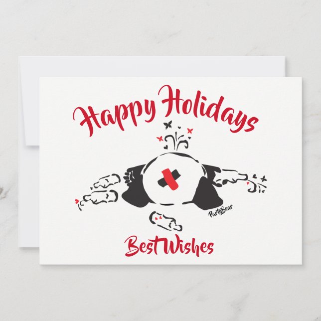 Party Bear Holiday Greetings Inbjudningar (Framsida)