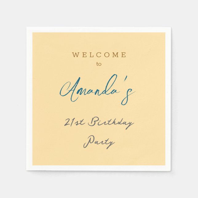 Party Beige, som är ett modernt och modernt nödföd Pappersservett (Framsidan)