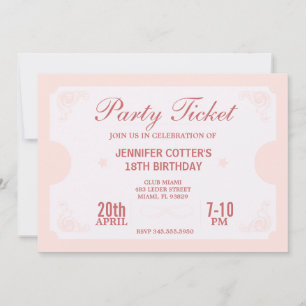 Party Biljett Inbjudningar